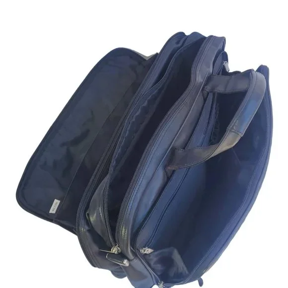 Black Leather ALDA Briefcase Satchel Laptop Bag Messenger Preacher Attorney - Picture 8 of 8